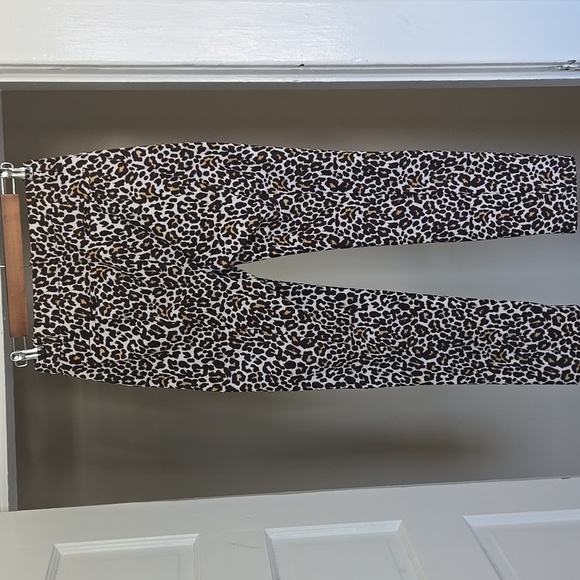 J.Crew Snow Leopard Print Slim Ankle Pants 0 High Rise Preppy Animal Trousers - Picture 10 of 16